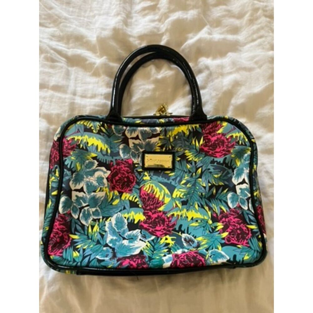Betsey Johnson Large Floral Makeup Travel Cosmetic Bag